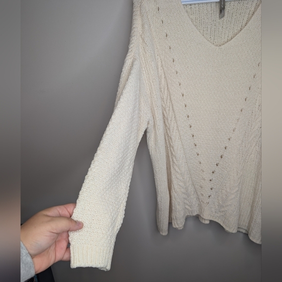 Penningtons Women’s 2XL Cream Knit V-Neck Oversized Sweater Poncho Style - Picture 5 of 11